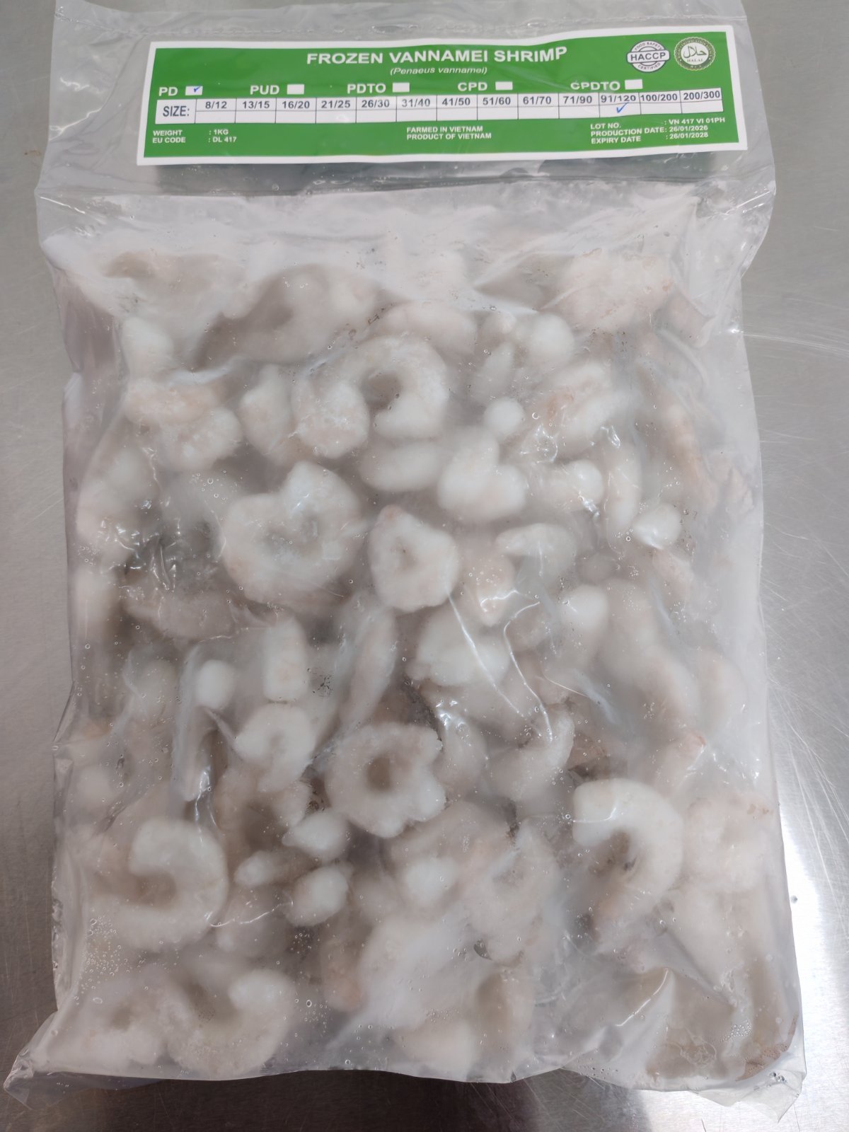 PD IQF Shrimp 91/120